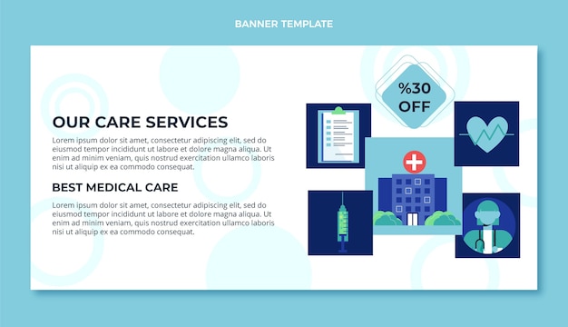 Free vector flat design of medical sale banner