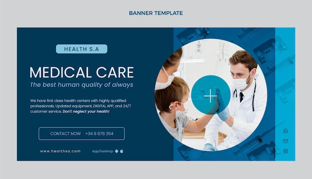 Free vector flat design medical sale banner