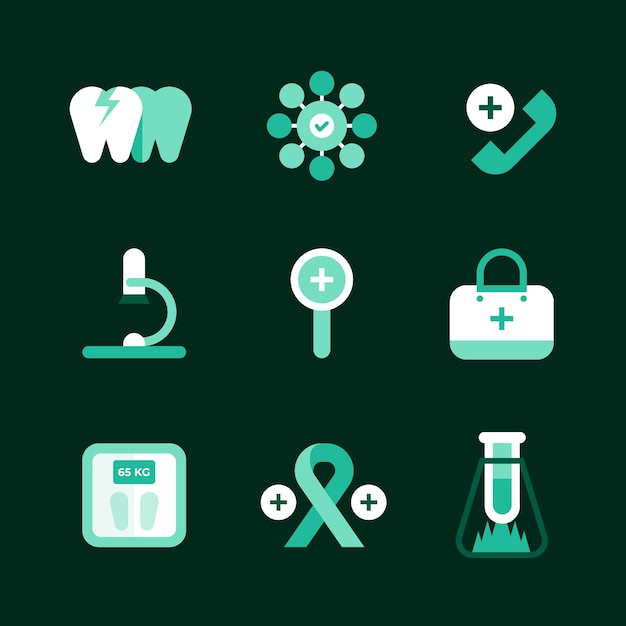 Free vector flat design medical symbols