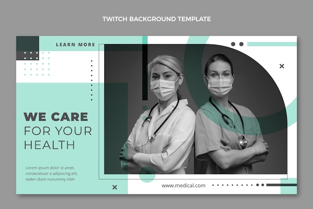 Free vector flat design medical twitch background