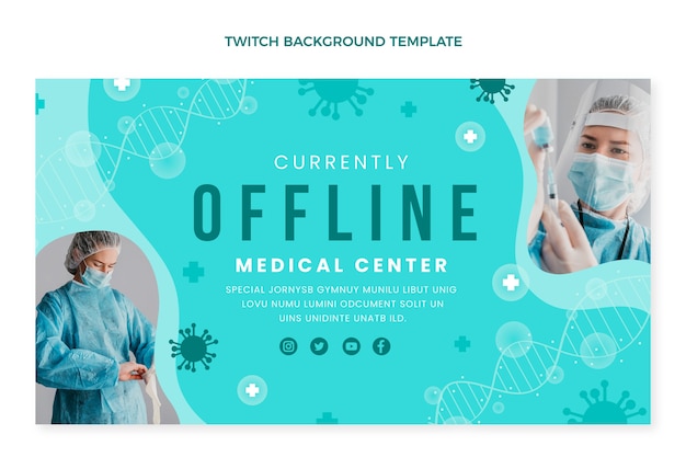 Free vector flat design medical twitch background