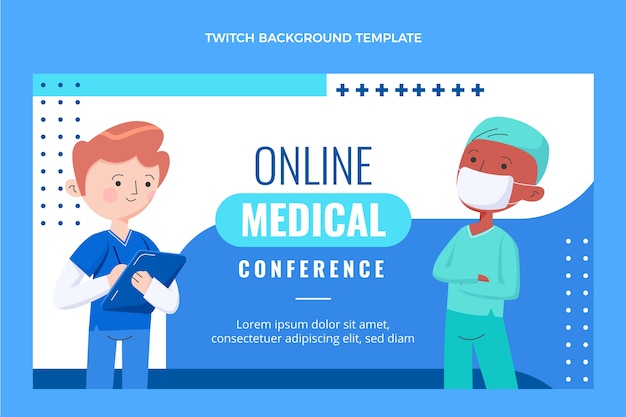 Free vector flat design medical twitch background