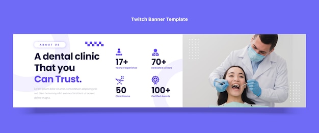 Free vector flat design medical twitch banner