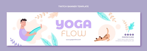 Free vector flat design medical twitch banner