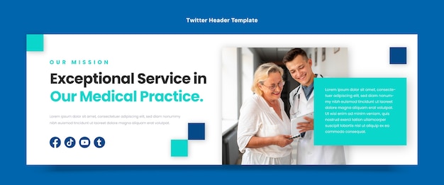 Flat design medical twitter header