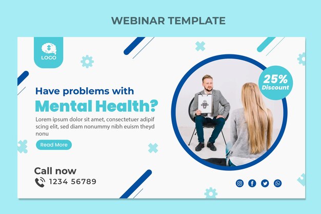 Flat design medical webinar