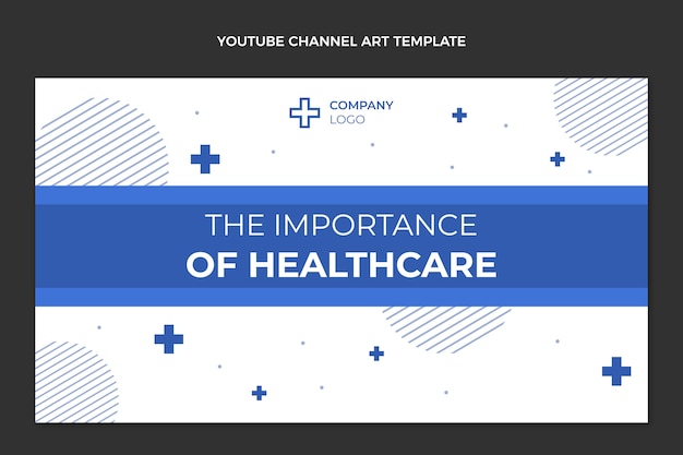 Free vector flat design medical youtube channel art