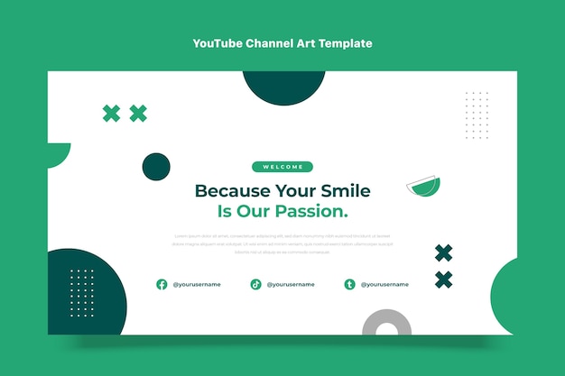 Free vector flat design medical youtube channel art