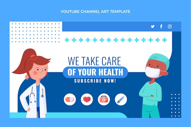 Плоский дизайн медицинского канала YouTube