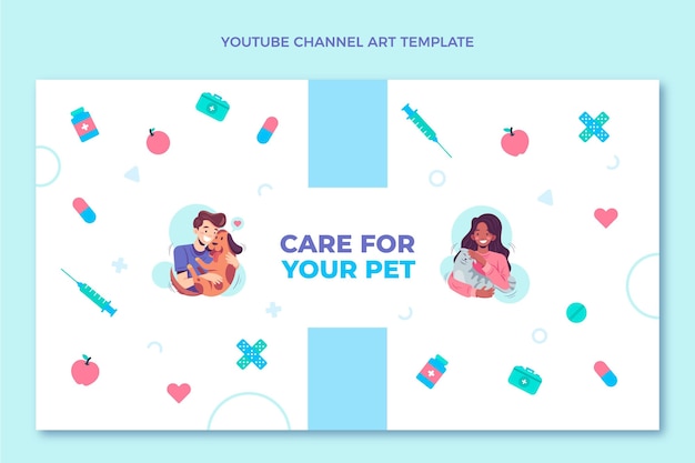 Free vector flat design medical youtube channel