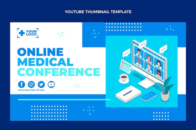 Flat design medical youtube thumbnail