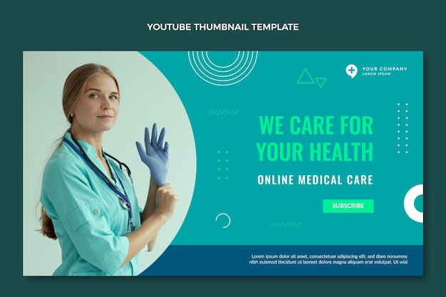 Flat design medical youtube thumbnail