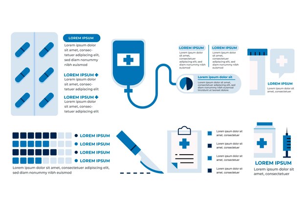 Flat design medicine infographics