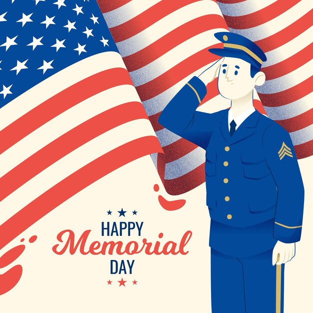 Flat design memorial day concept