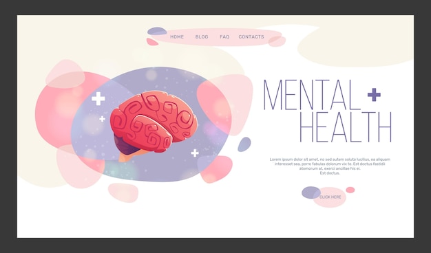 Flat design mental health landing page