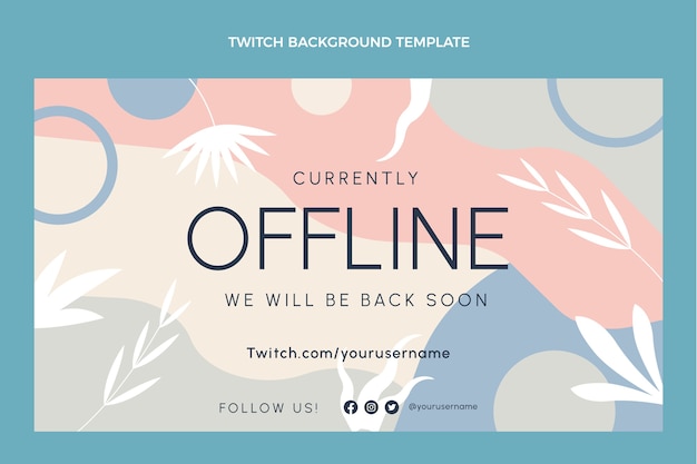 Free vector flat design mental health twitch background