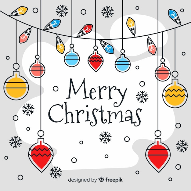 Free vector flat design merry christmas background