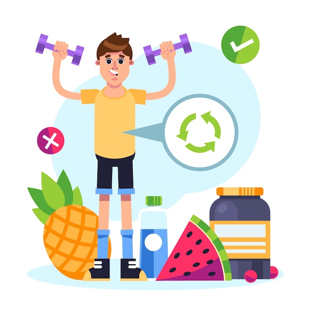 Free vector flat design metabolism illustration