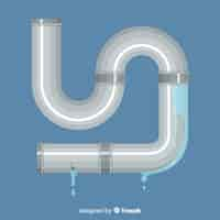 Free vector flat design metal pipe leaking water