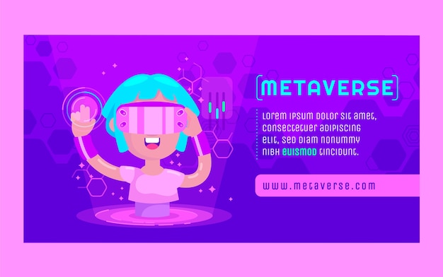 Flat design metaverse facebook post