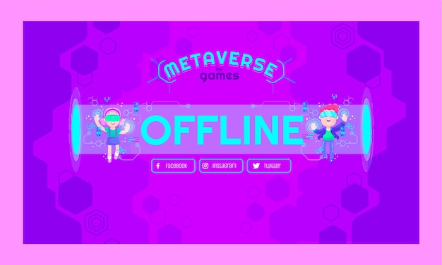 Free vector flat design metaverse twitch background