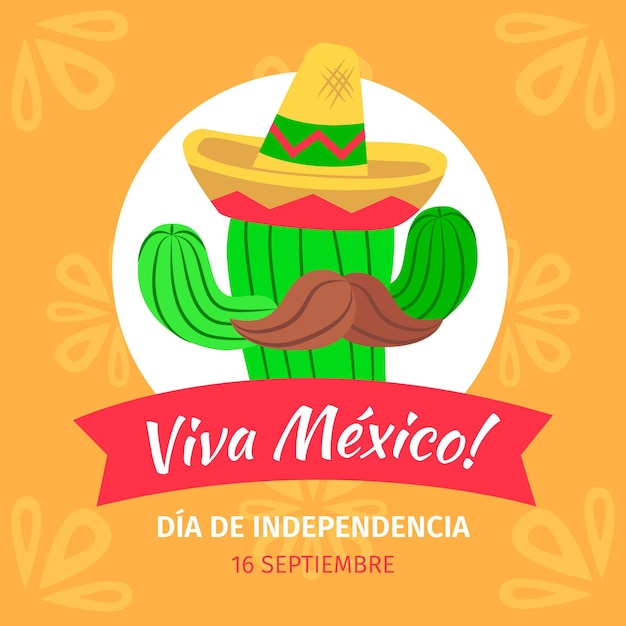 Flat design mexic independence day concept