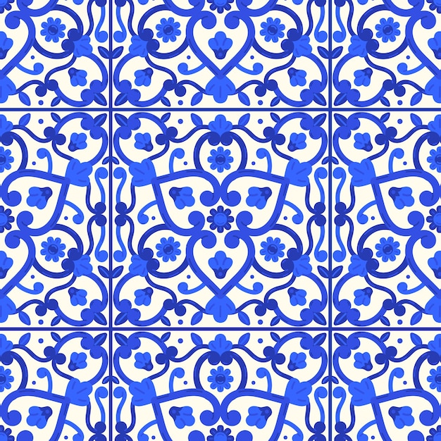 Flat design mexican talavera pattern