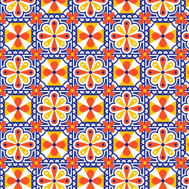 평면 디자인 멕시코 탈라베라 패턴
