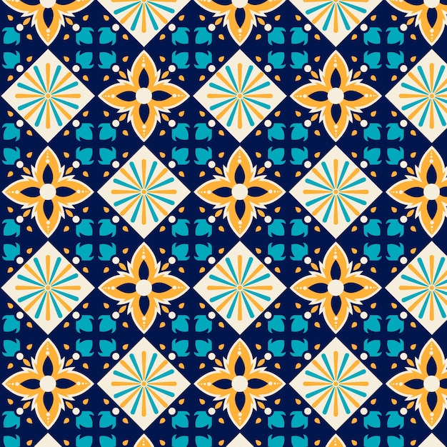 Flat design mexican talavera pattern