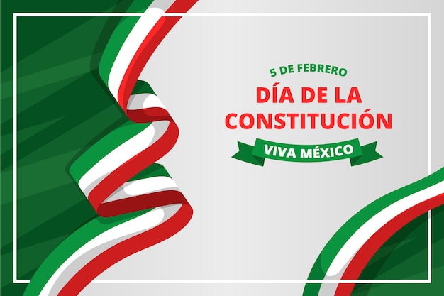 Flat design mexico constitution day