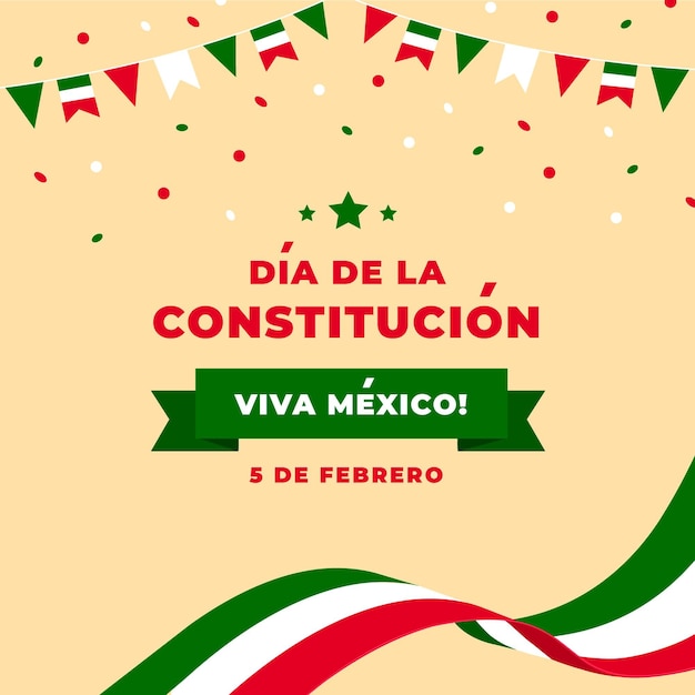 Free Vector flat design mexico constitution day