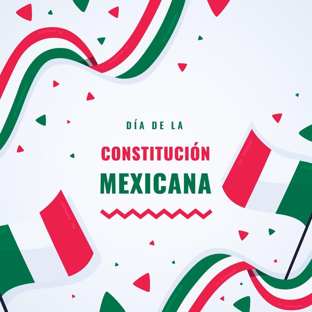 Flat design mexico constitution day