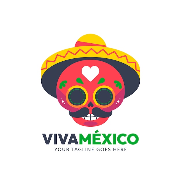 Free vector flat design mexico logo tempalte