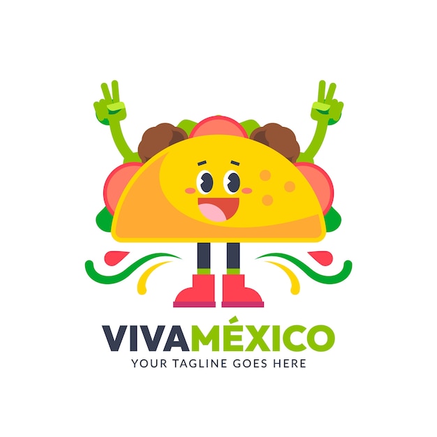 Flat design mexico logo tempalte