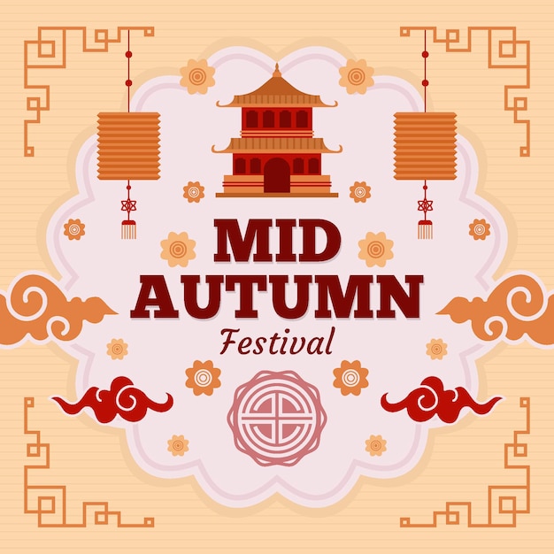 Free vector flat design mid-autumn festival