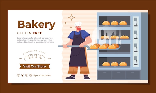 Flat design minimal bakery facebook ad template