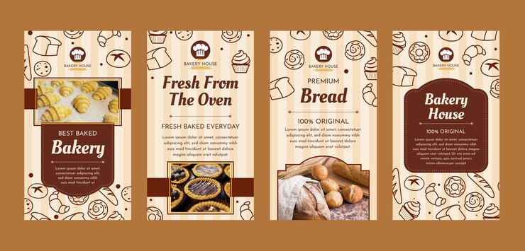 Free Vector flat design minimal bakery instagram stories template