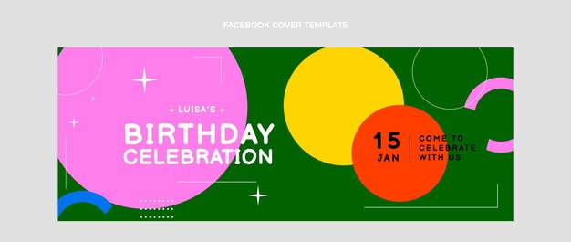 평면 디자인 최소한의 생일 페이스 북 커버