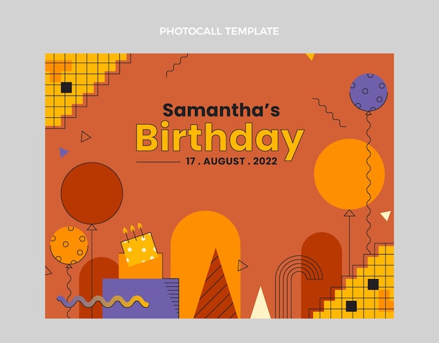 Free vector flat design minimal birthday template