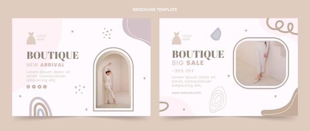 Vettore gratuito brochure boutique minimal design piatto