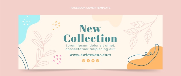 Free vector flat design minimal boutique facebook cover