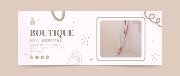 Vettore gratuito copertina facebook boutique minimal design piatto