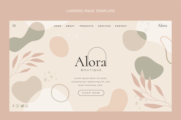 Flat design minimal boutique landing page