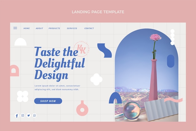 Free vector flat design minimal boutique landing page