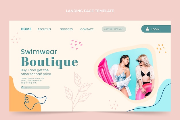 Free vector flat design minimal boutique landing page