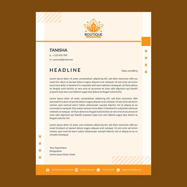 flat design minimal boutique letterhead