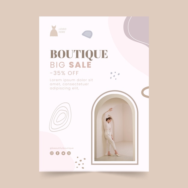 Free vector flat design minimal boutique poster template