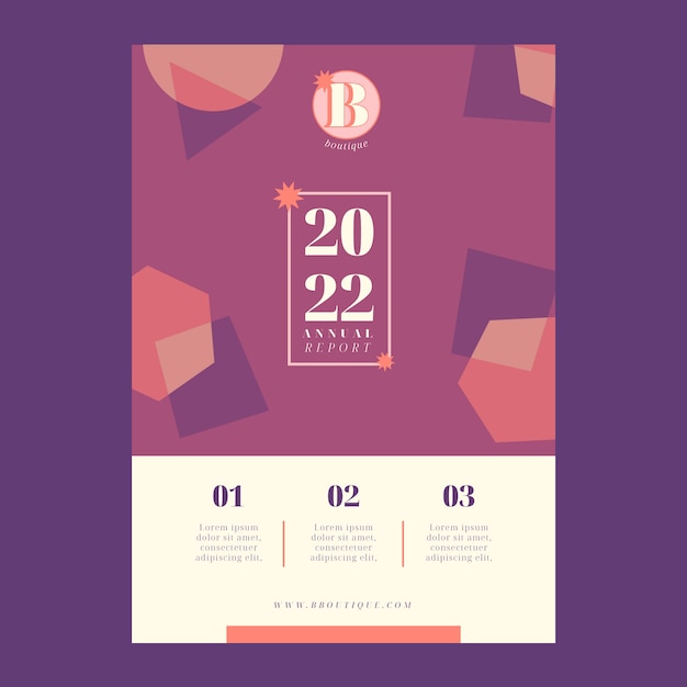 Free vector flat design minimal boutique template annual report