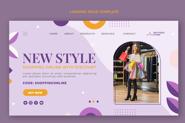 Flat design minimal boutique template