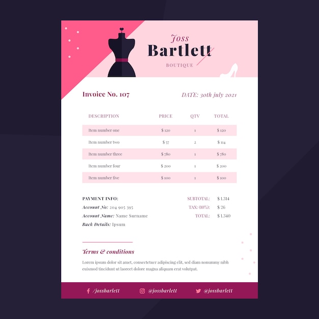 flat design minimal boutique template